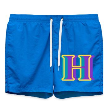 Mehrfarbiger Buchstabe h – originelle Geschenkidee - Badeshorts - Cobalt blue - Vorne