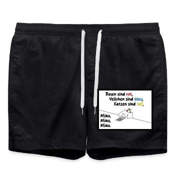 Rosen sind Rot, Veilchen sind blau, Katzen Lustig - Badeshorts - Schwarz - Vorne - AI Model Male 185 light (185cm)