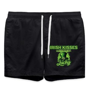 Les baisers irlandais font se sentir chaque jour chanceux St Patrick - Short de bain - noir - Devant - AI Model Male 185 light (185cm)