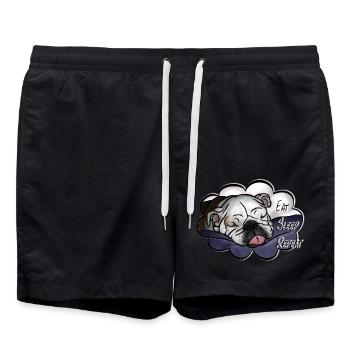 Eat Sleep Repeat Bulldog - Swim Trunks - black - Front - AI Model Male 185 light (185cm)