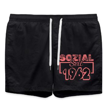 Travailleur social 1962 - Short de bain - noir - Devant - AI Model Male 185 light (185cm)