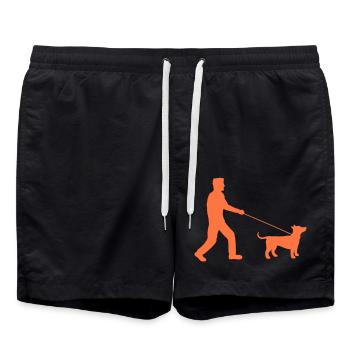 Dog Man Walking Walking Leash Master - Swim Trunks - black - Front - AI Model Male 185 light (185cm)