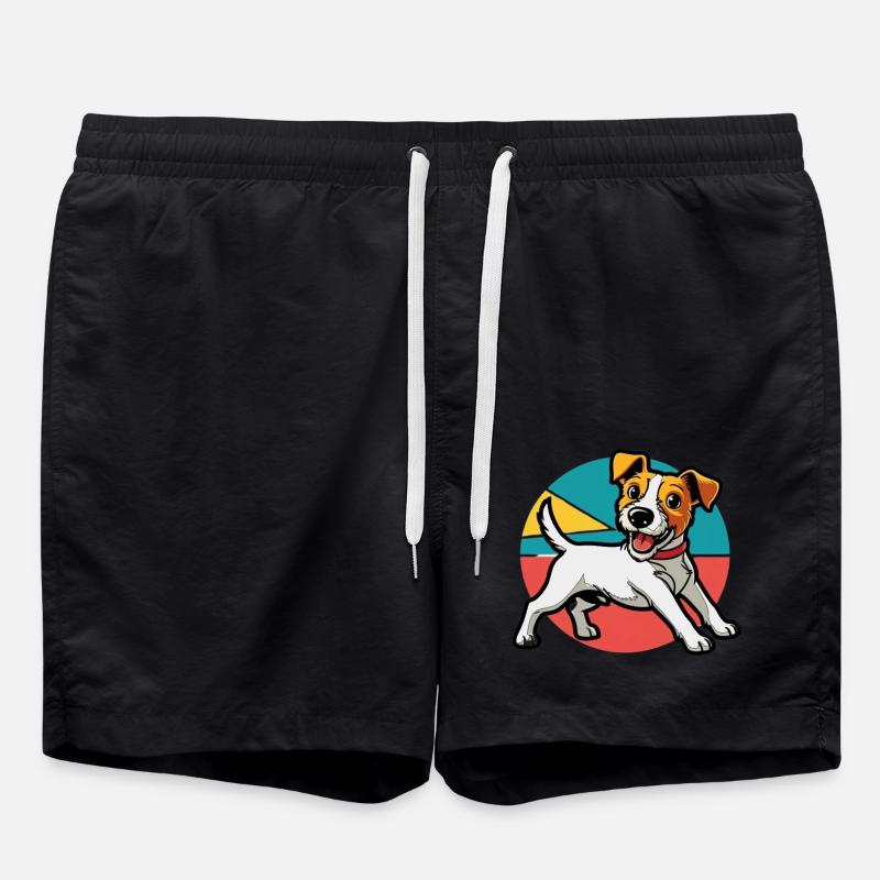 Jack Russel Terrier - Swim Trunks - black