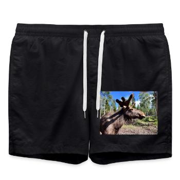 Elch - Badeshorts - Schwarz - Vorne - AI Model Male 185 light (185cm)