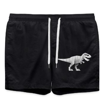 Dinosaurier Dinosaurier Dinosaurier T-Rex - Badeshorts - Schwarz - Vorne - AI Model Male 185 light (185cm)