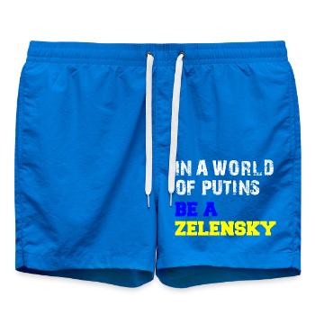In a World of Putins be a Zelensky - Swim Trunks - cobalt blue - Front