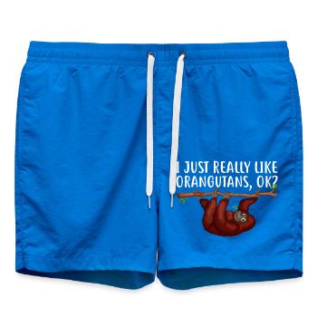 Orangs-outans amoureux des animaux Orangs-outans - Short de bain - cobalt blue - Devant