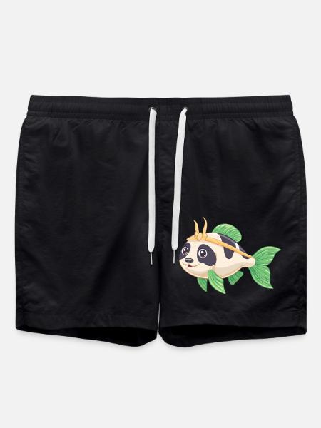 PandaPanzerwels – Süßes Hybrid-Design - Badeshorts - Schwarz