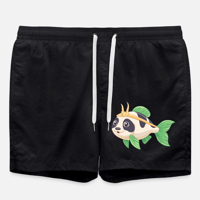 PandaPanzerwels – Süßes Hybrid-Design - Badeshorts - Schwarz