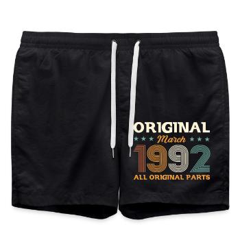 33ème anniversaire cadeau mari Original mars 1992 - Short de bain - noir - Devant - AI Model Male 185 light (185cm)