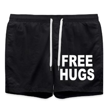 Free Hugs - Kostenlose Umarmungen - Badeshorts - Schwarz - Vorne - AI Model Male 185 light (185cm)