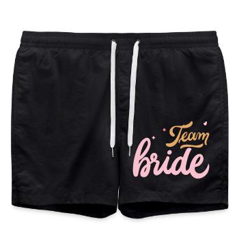 Junggesellenabschied Braut Dusche Team Braut Zu Werden - Badeshorts - Schwarz - Vorne - AI Model Male 185 light (185cm)