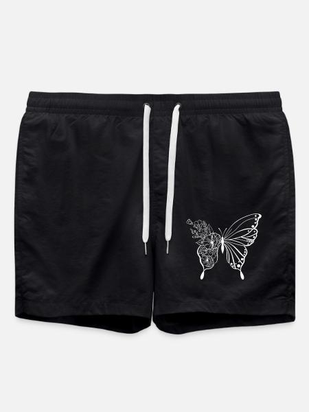 Schmetterling - Badeshorts - Schwarz