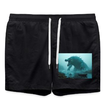 Afanc, keltisch-walisisches Seeungeheuer einer alten Legende - Badeshorts - Schwarz - Vorne - AI Model Male 185 light (185cm)