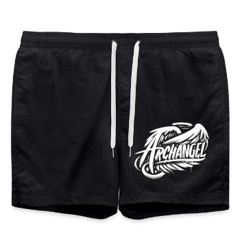 Graffiti d’ailes d’archange - Short de bain - noir - Devant - AI Model Male 185 light (185cm)