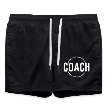 Meilleur entraîneur de tous les temps - Formateur - Formation - Short de bain - noir - Devant - AI Model Male 185 light (185cm)