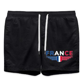 I Love France Elegance Style Design Outfits - Swim Trunks - black - Front - AI Model Male 185 light (185cm)