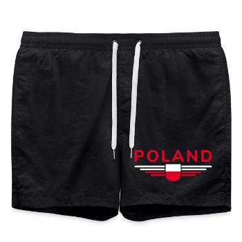 J’aime la Pologne, T-shirt design de style élégance - Short de bain - noir - Devant - AI Model Male 185 light (185cm)
