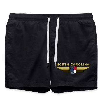 T-shirt de fan de Caroline du Nord – Élégant et unique - Short de bain - noir - Devant - AI Model Male 185 light (185cm)