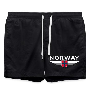 J’aime la tenue T-shirt design Norvège - Short de bain - noir - Devant - AI Model Male 185 light (185cm)