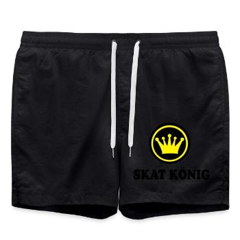 Skat - Badeshorts - Schwarz - Vorne - AI Model Male 185 light (185cm)