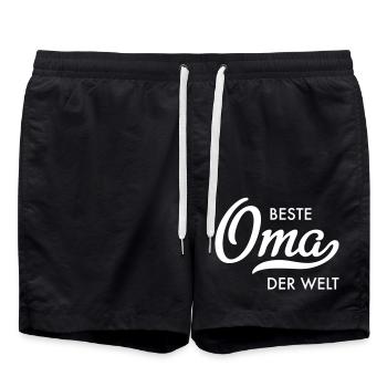 Beste Oma der Welt - Badeshorts - Schwarz - Vorne - AI Model Male 185 light (185cm)