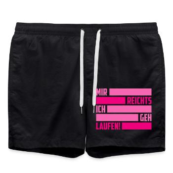 Mir Reichts ich geh Laufen Rosa - Badeshorts - Schwarz - Vorne - AI Model Male 185 light (185cm)