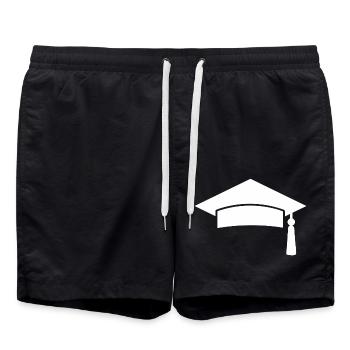 Diploma School Graduation Abi Graduation - Swim Trunks - black - Front - AI Model Male 185 light (185cm)