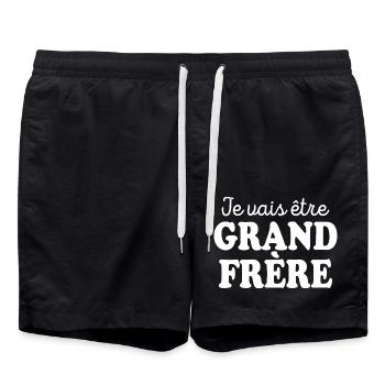 Je Vais être Grand Frère - Short de bain - noir - Devant - AI Model Male 185 light (185cm)