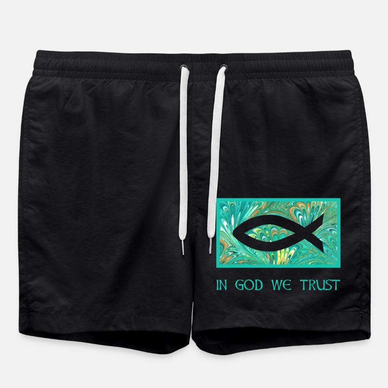 fisch ichthys e 71 - Badeshorts - Schwarz