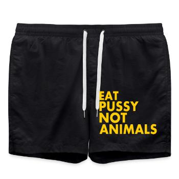 Eat pussy not animals - Short de bain - noir - Devant - AI Model Male 185 light (185cm)
