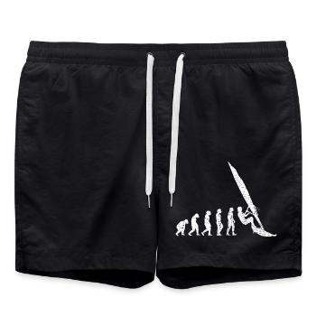 Windsurfer Geschenk Surfen Windsurfing Kitesurfer - Badeshorts - Schwarz - Vorne - AI Model Male 185 light (185cm)