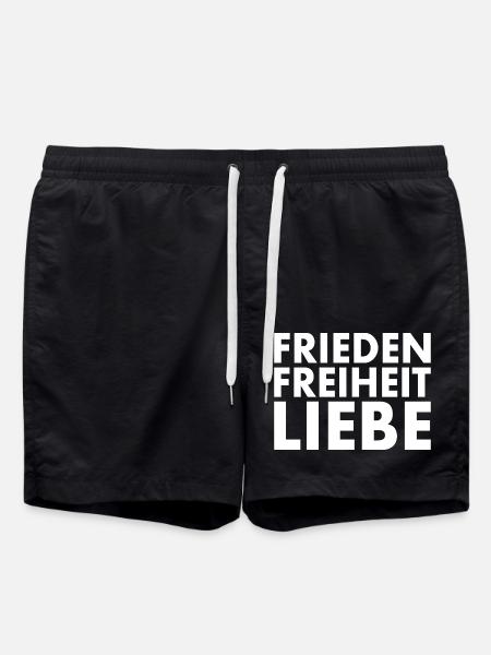 Frieden freiheit liebe - Badeshorts - Schwarz