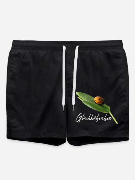 Glückskäferchen Marienkäfer Glück Glücksbringer - Badeshorts - Schwarz