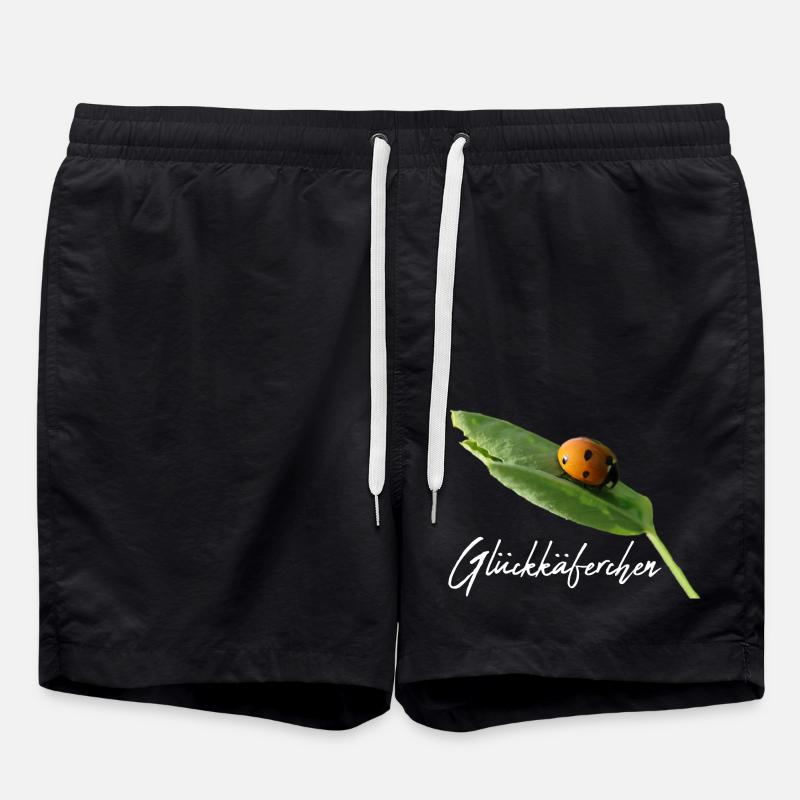 Glückskäferchen Marienkäfer Glück Glücksbringer - Badeshorts - Schwarz