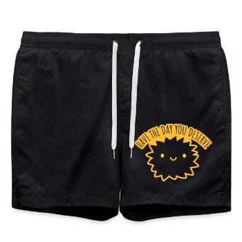 the day you deserve - Swim Trunks - black - Front - AI Model Male 185 light (185cm)