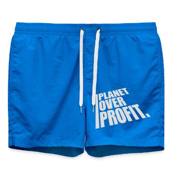 planet over profit quote - Swim Trunks - cobalt blue - Front