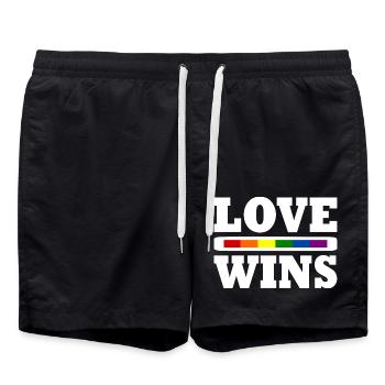 Love wins - Badeshorts - Schwarz - Vorne - AI Model Male 185 light (185cm)