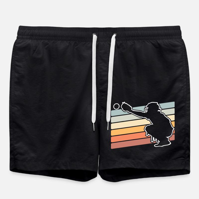 Baseball - Badeshorts - Schwarz