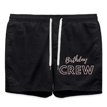 Anniversaire Équipage Joyeux anniversaire Geburtstags Équipage - Short de bain - noir - Devant - AI Model Male 185 light (185cm)