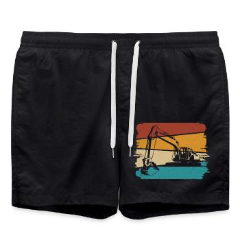 Excavatrice - Short de bain - noir - Devant - AI Model Male 185 light (185cm)