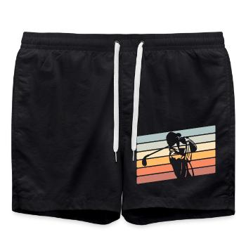 Golf Golfer - Badeshorts - Schwarz - Vorne - AI Model Male 185 light (185cm)