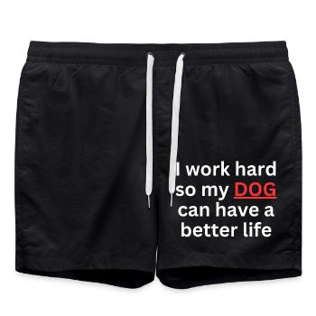 Dog Saying Dog Dog Friend Idea - Short de bain - noir - Devant - AI Model Male 185 light (185cm)
