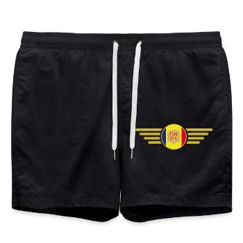 I Love Andorra, T-shirt design de style élégance - Short de bain - noir - Devant - AI Model Male 185 light (185cm)