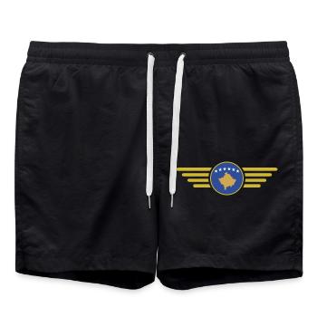 Ich liebe Kosovo, Eleganz Stil Design T-Shirt - Badeshorts - Schwarz - Vorne - AI Model Male 185 light (185cm)