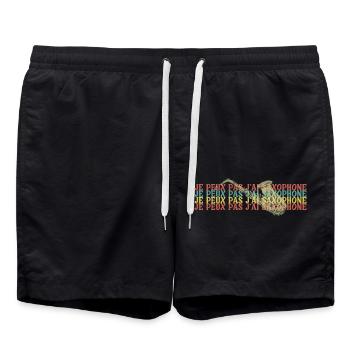 Ich kann kein Saxophon haben. Musiker Geschenk. - Badeshorts - Schwarz - Vorne - AI Model Male 185 light (185cm)