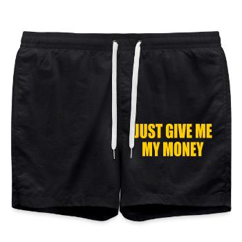 just give me my money - Short de bain - noir - Devant - AI Model Male 185 light (185cm)