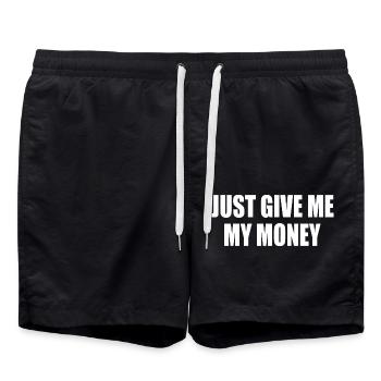 just give me my money - Short de bain - noir - Devant - AI Model Male 185 light (185cm)