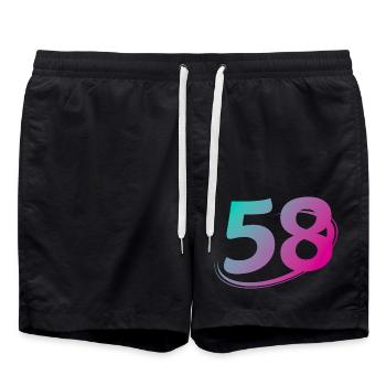 Number 58 multicolor - Swim Trunks - black - Front - AI Model Male 185 light (185cm)