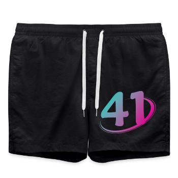 Number 41 multicolor - Swim Trunks - black - Front - AI Model Male 185 light (185cm)